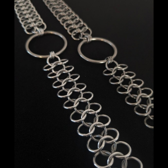 Heavy Industrial O-Ring Chainmail Day Collar Goth Punk Choker Necklace Stainless - Picture 2 of 4